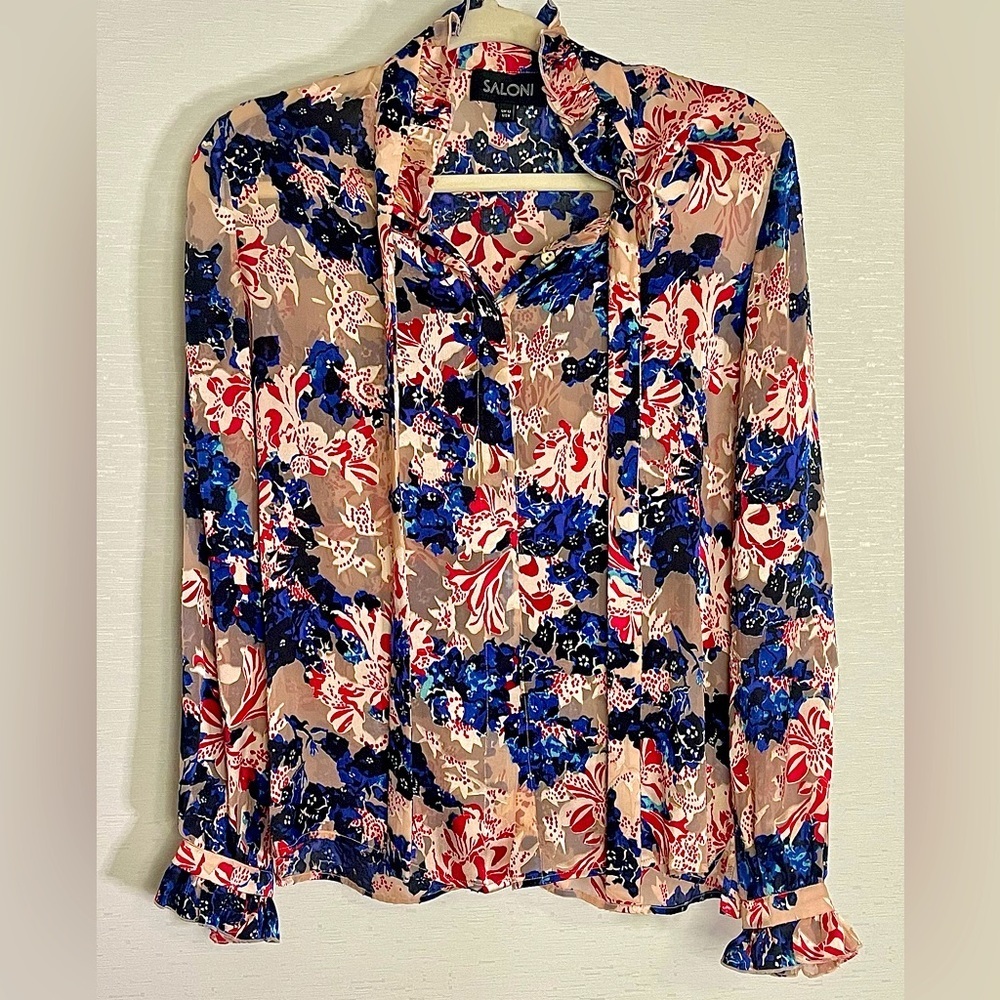 Saloni Emile Floral Top, SZ 8- LT88